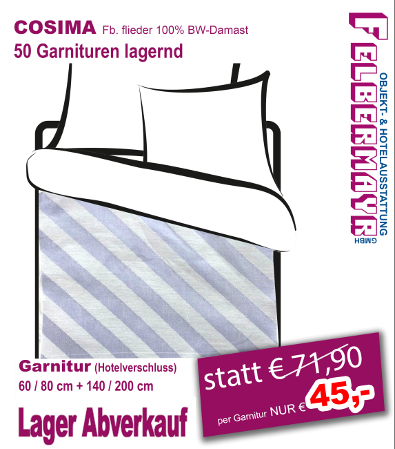 Bettwäsche COSIMA Fb. flieder Baumwoll-Damast